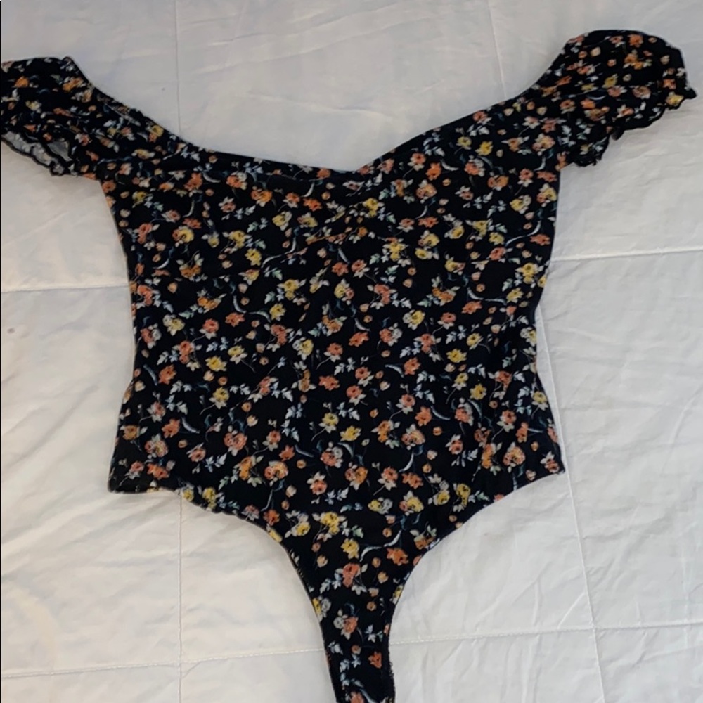 Thong floral bodysuit